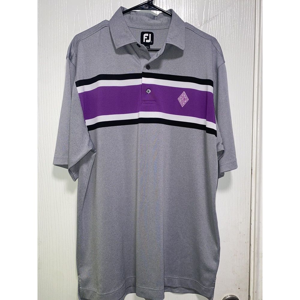 FootJoy FJ Athletic‎ Fit Golf Polo LARGE Gray Purple